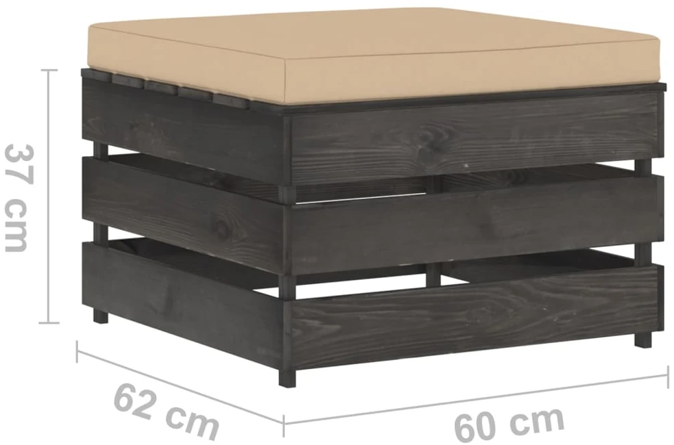 Lauko baldų komplektas Sodo komplektas su pagalvėlėmis, 2 dalių, impregnuota mediena