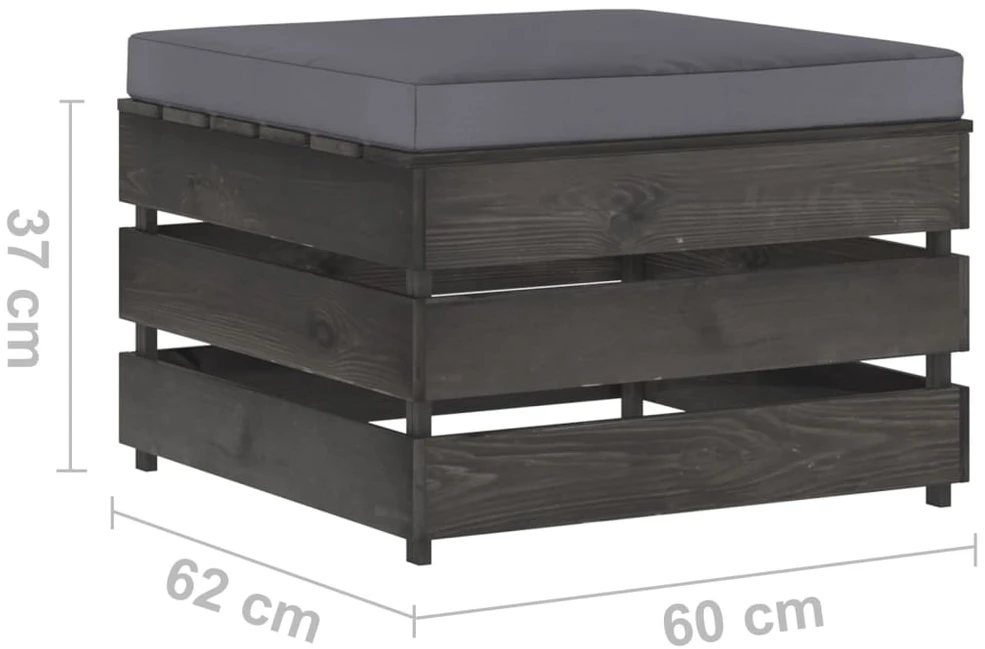 Lauko baldų komplektas Sodo komplektas su pagalvėlėmis, 2 dalių, impregnuota mediena