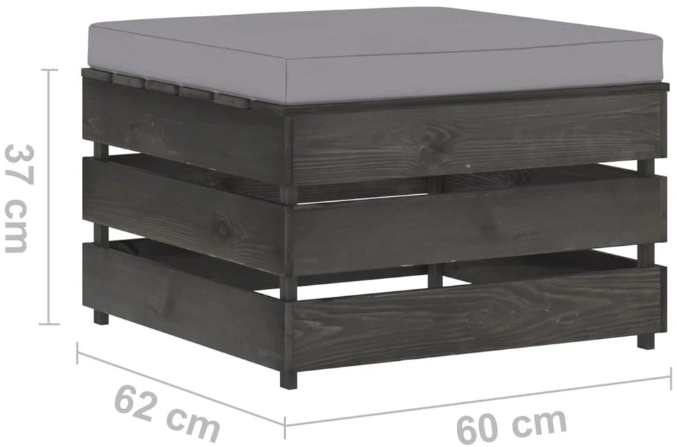 Lauko baldų komplektas Sodo komplektas su pagalvėlėmis, 2 dalių, impregnuota mediena