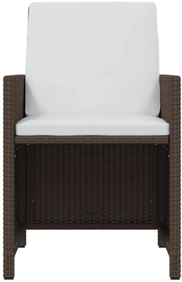 Lauko baldų komplektas Sodo komplektas su pagalvėlėmis, 21 dalis, rudas, poliratanas