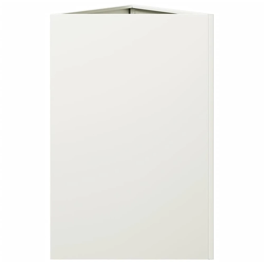 Sodo loveliai, 2vnt., balti, 50x43x75cm, plienas, trikampiai