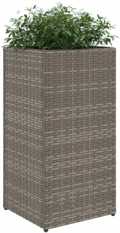 Sodo loveliai, 2vnt., pilkos spalvos, 30x30x60cm, poliratanas