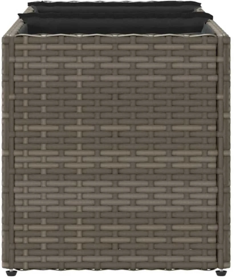 Sodo loveliai su vazonais, 2vnt., pilki, 105x30x32cm, ratanas