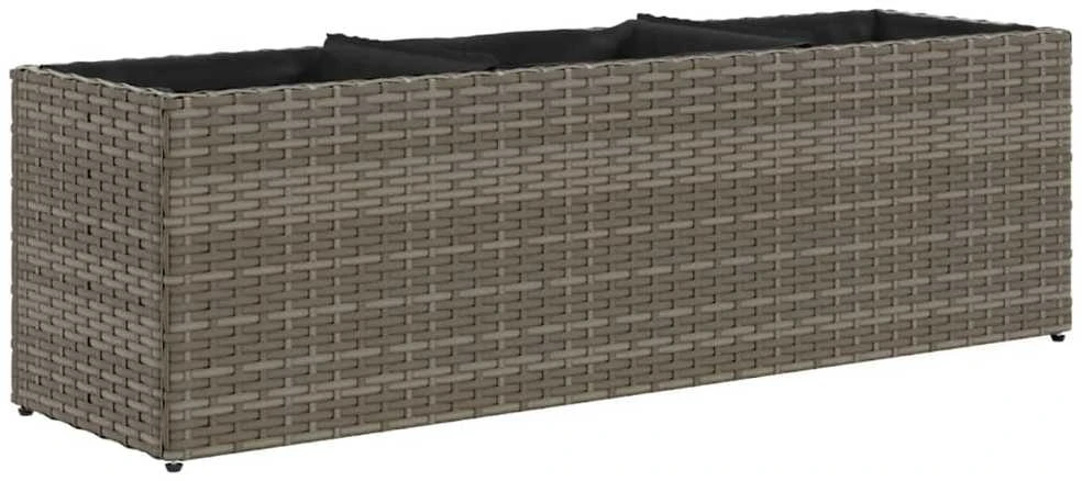 Sodo loveliai su vazonais, 2vnt., pilki, 105x30x32cm, ratanas