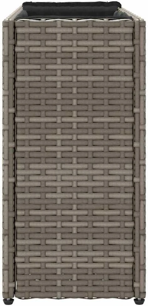 Sodo loveliai su vazonais, 2vnt., pilki, 90x20x40cm, PE ratanas