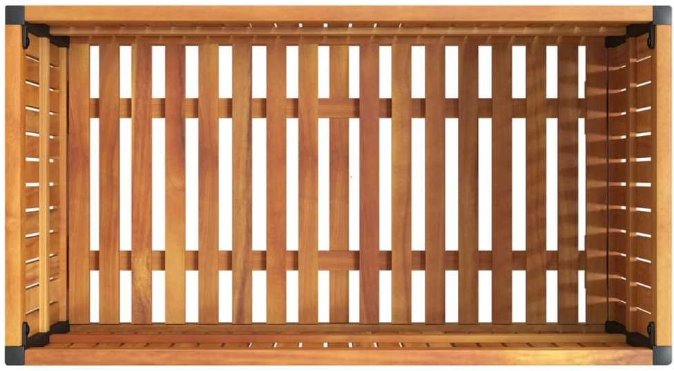 Sodo lovelis, 85x45x44cm, akacijos medienos masyvas ir plienas