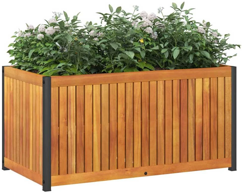 Sodo lovelis, 85x45x44cm, akacijos medienos masyvas ir plienas
