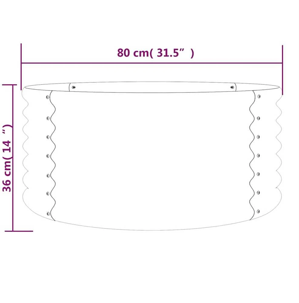Sodo lovelis, antracito, 80x80x36cm, plienas