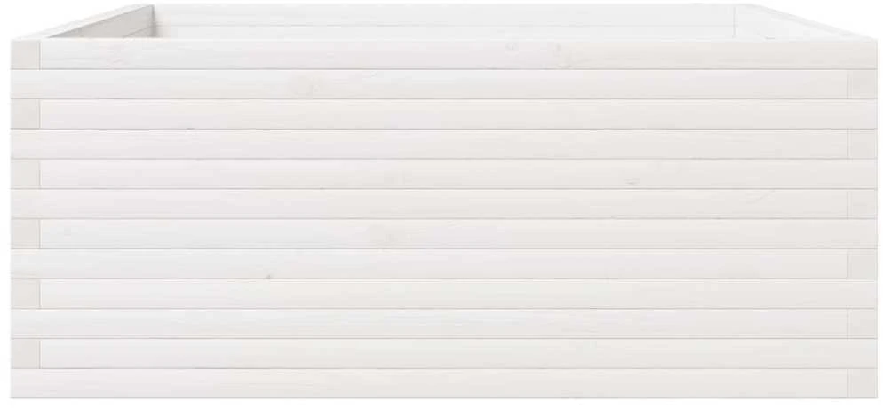 Sodo lovelis, baltas, 110x110x49,5cm, pušies medienos masyvas