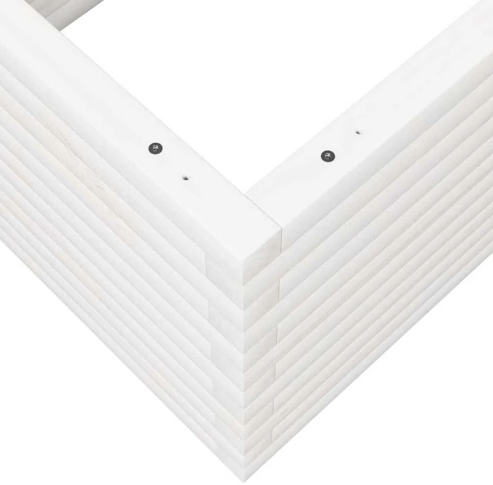 Sodo lovelis, baltas, 110x60x46cm, pušies medienos masyvas