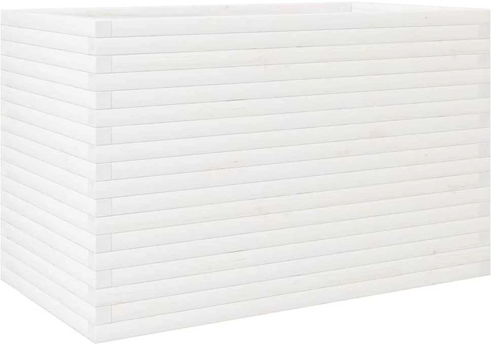 Sodo lovelis, baltas, 110x60x68,5cm, pušies medienos masyvas