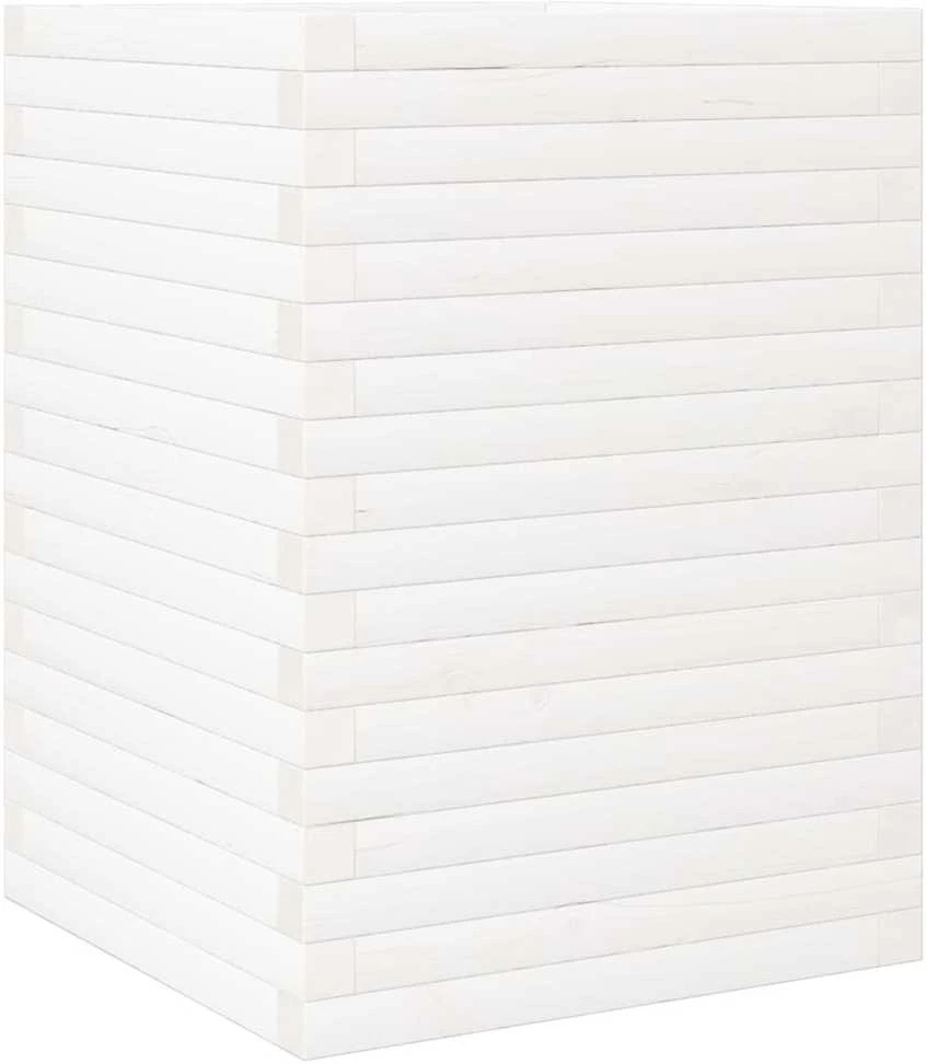 Sodo lovelis, baltas, 50x50x68,5cm, pušies medienos masyvas