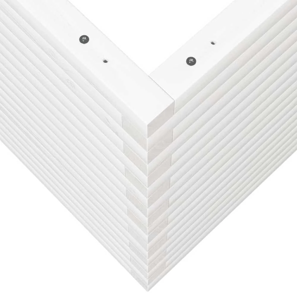 Sodo lovelis, baltas, 60x60x68,5cm, pušies medienos masyvas