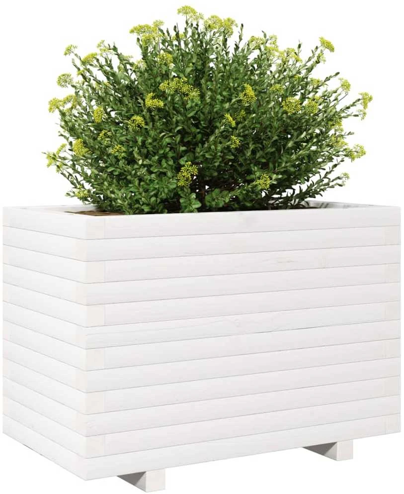 Sodo lovelis, baltas, 70x40x49,5cm, pušies medienos masyvas