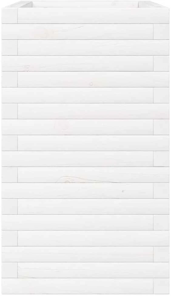 Sodo lovelis, baltas, 70x40x68,5cm, pušies medienos masyvas