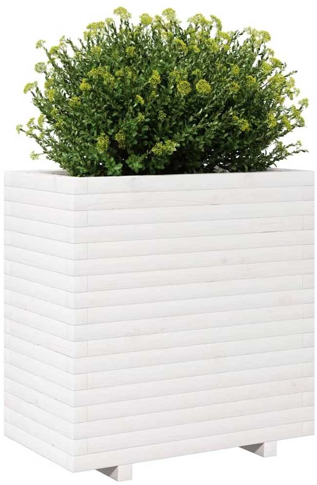 Sodo lovelis, baltas, 70x40x72,5cm, pušies medienos masyvas