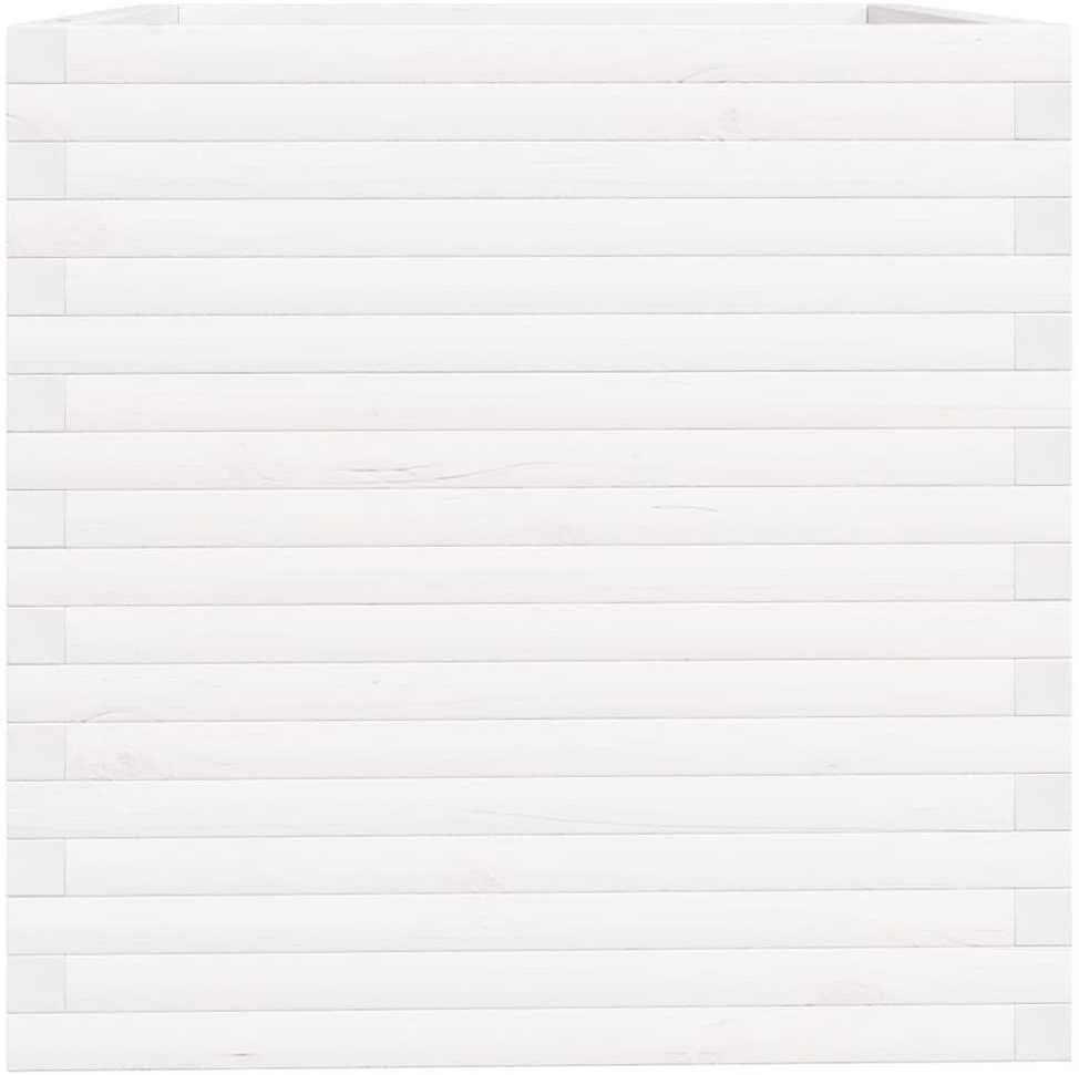 Sodo lovelis, baltas, 70x70x72,5cm, pušies medienos masyvas