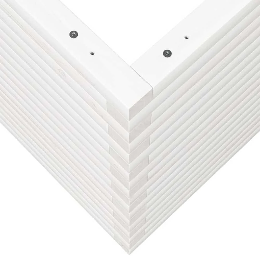 Sodo lovelis, baltas, 80x80x68,5cm, pušies medienos masyvas