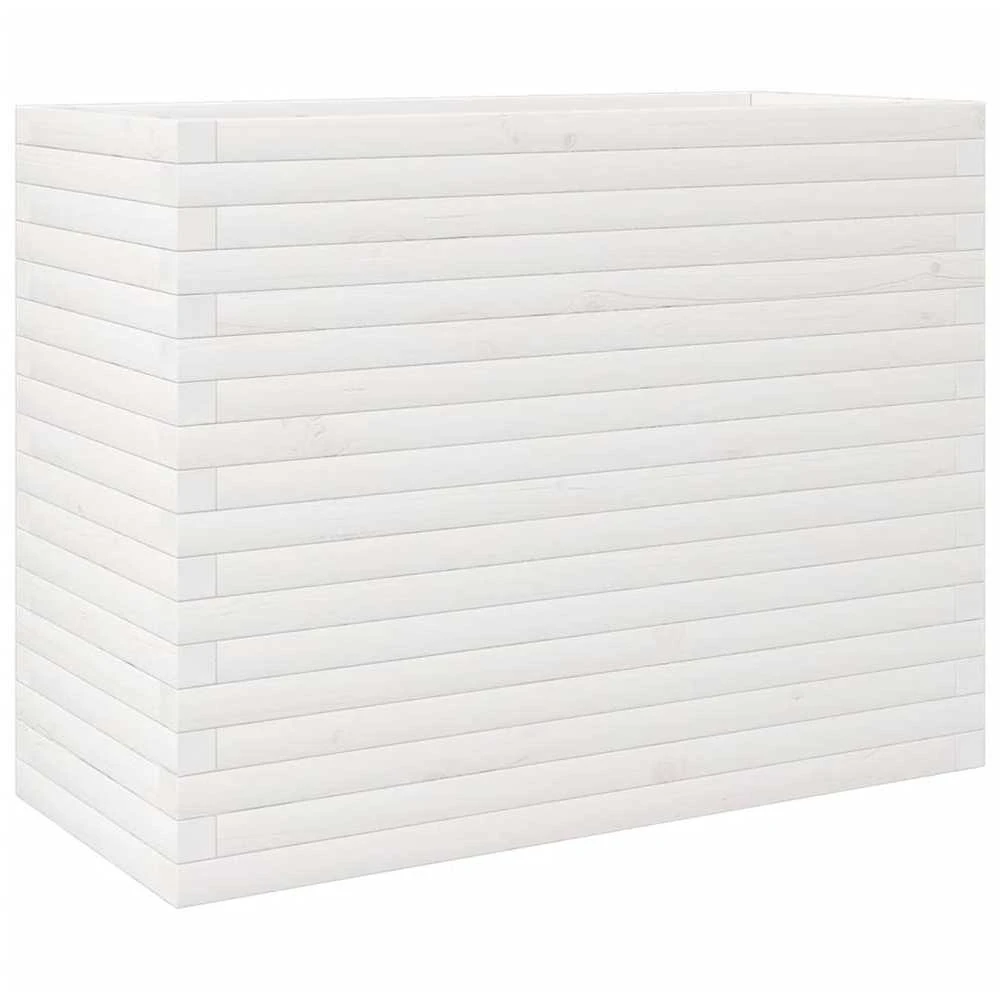 Sodo lovelis, baltas, 90x40x68,5cm, pušies medienos masyvas