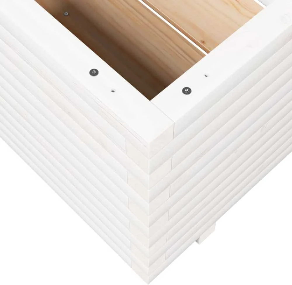 Sodo lovelis, baltas, 90x60x49,5cm, pušies medienos masyvas