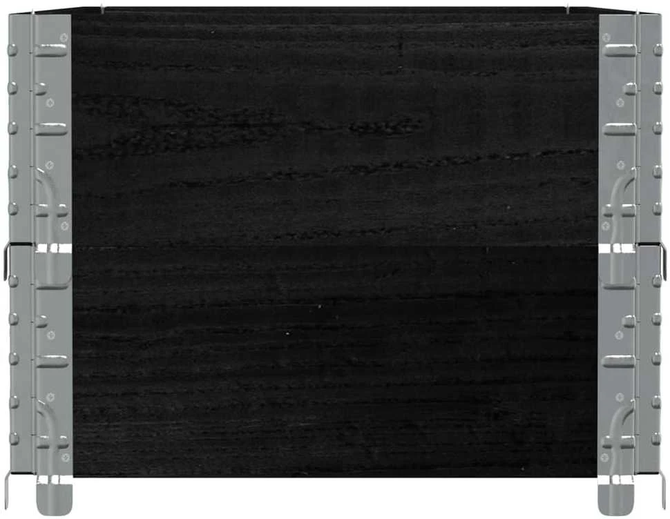 Sodo lovelis, juodas, 100x50cm, pušies medienos masyvas
