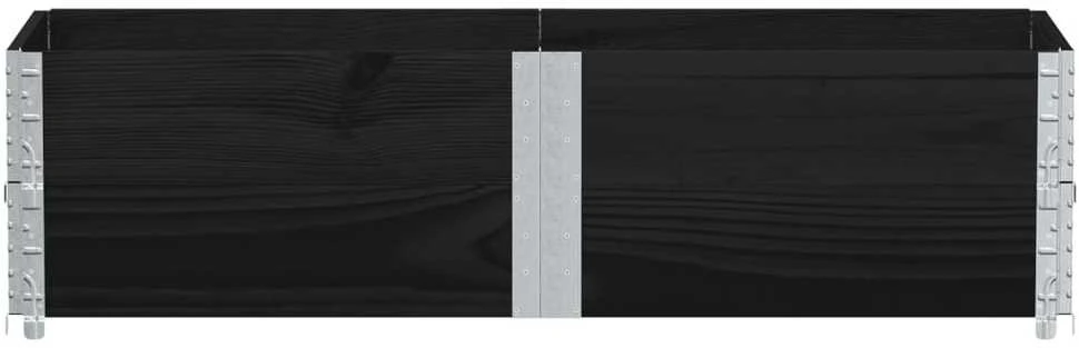 Sodo lovelis, juodas, 150x50cm, pušies medienos masyvas