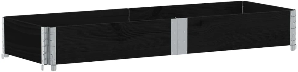 Sodo lovelis, juodas, 150x50cm, pušies medienos masyvas
