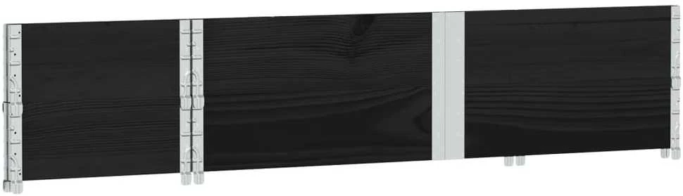 Sodo lovelis, juodas, 150x50cm, pušies medienos masyvas