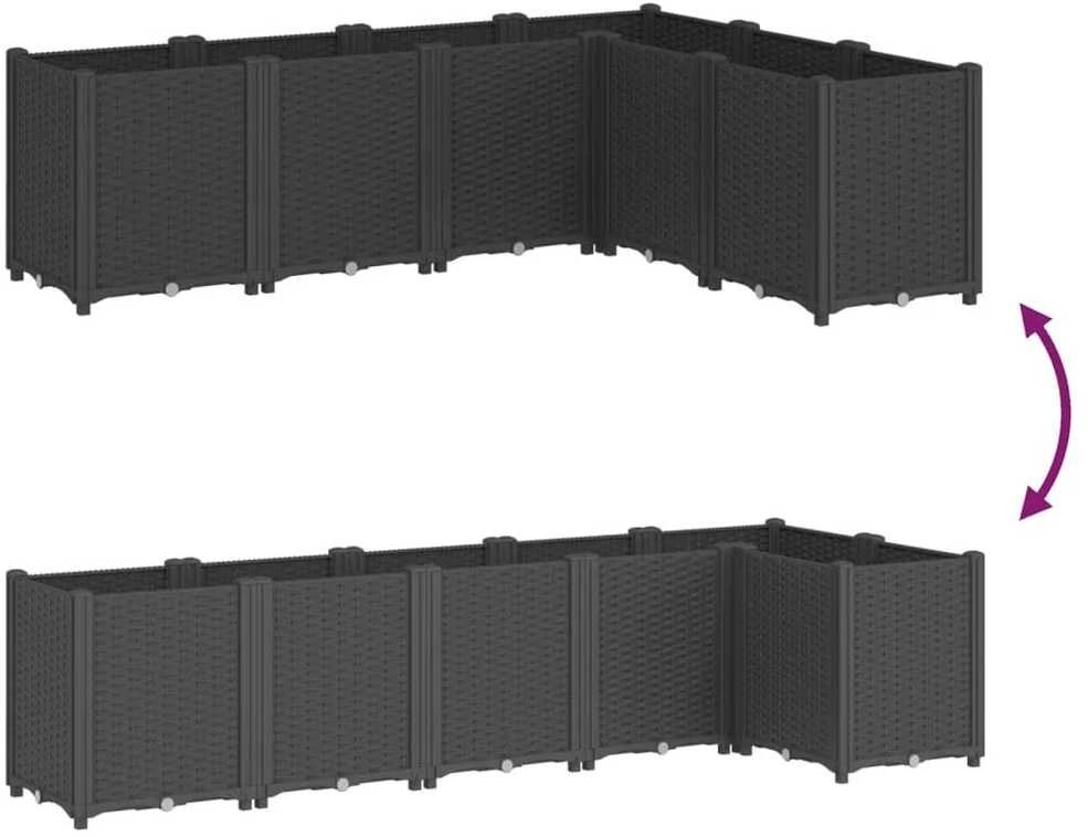 Sodo lovelis, juodos spalvos, 160x120x53cm, PP