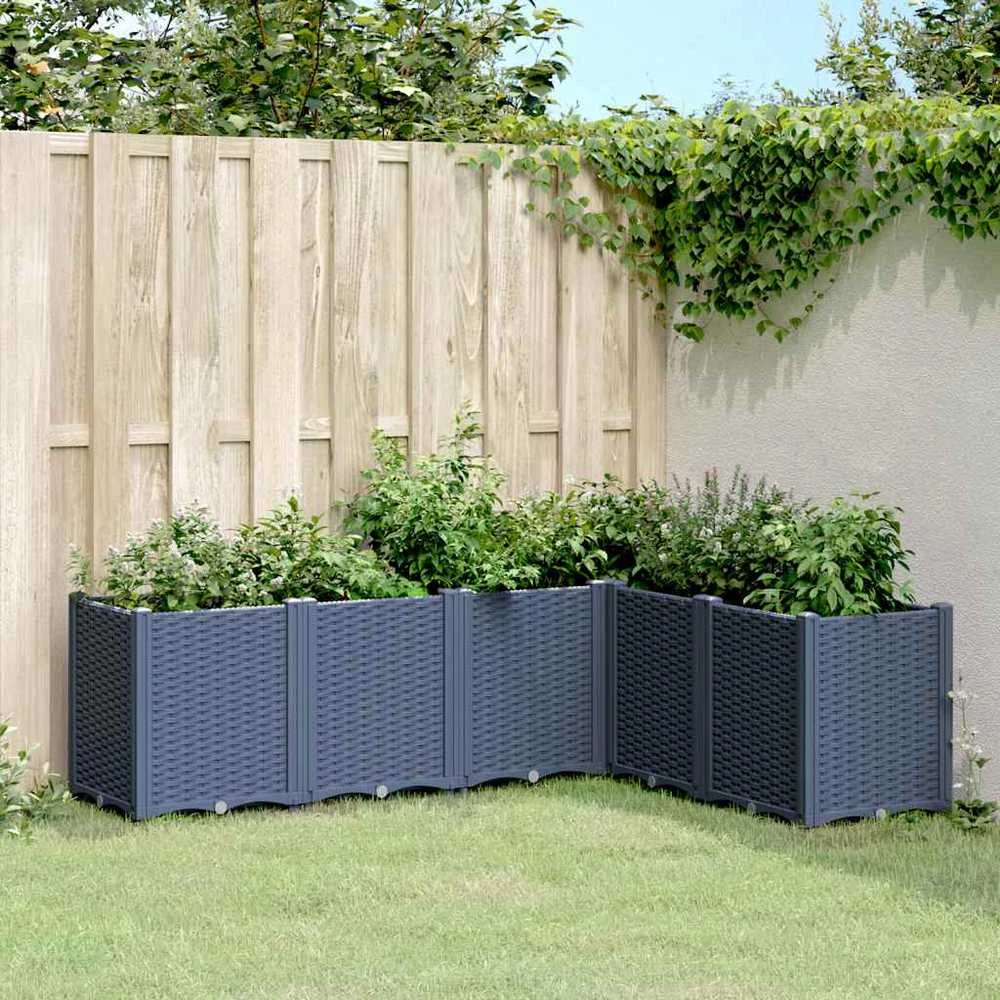 Sodo lovelis, pilkos spalvos, 160x120x53cm, PP