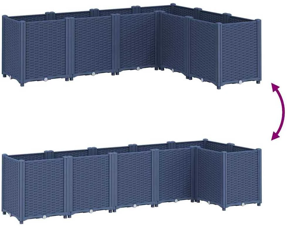 Sodo lovelis, pilkos spalvos, 160x120x53cm, PP