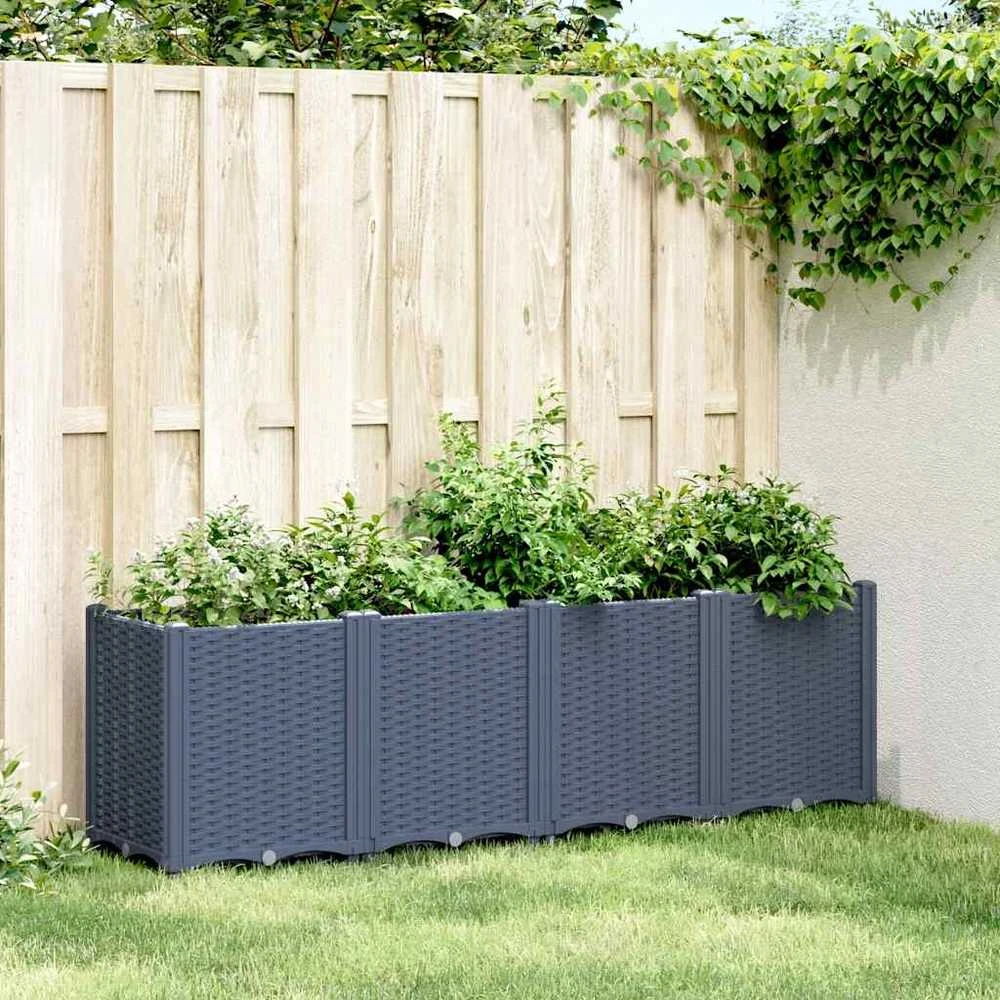 Sodo lovelis, pilkos spalvos, 160x40x53cm, PP