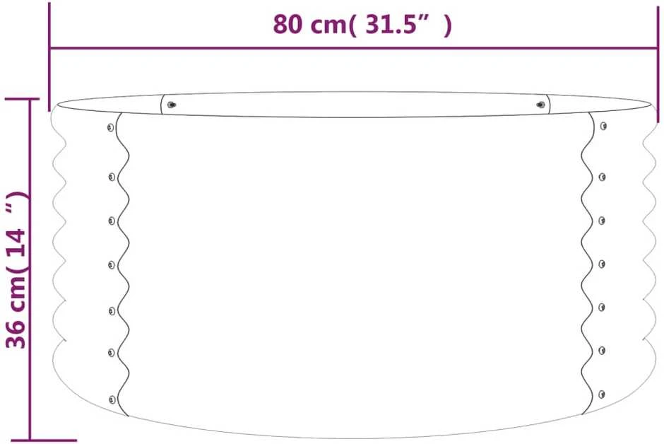 Sodo lovelis, pilkas, 80x80x36cm, plienas