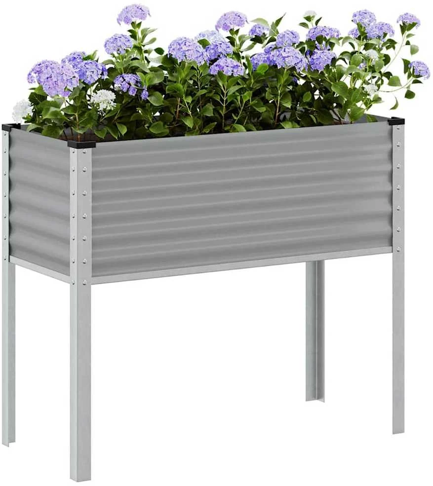 Sodo lovelis, pilkos spalvos, 100x41x90cm, plienas
