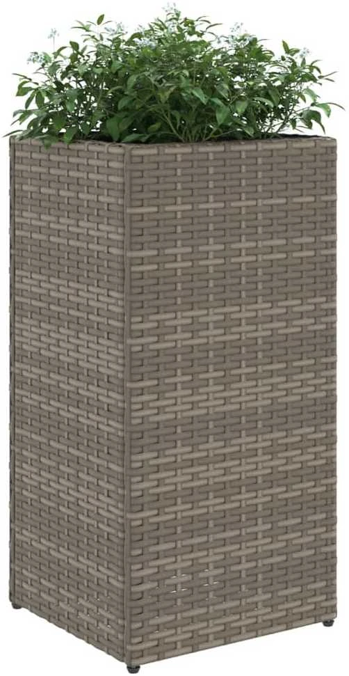 Sodo lovelis, pilkos spalvos, 30x30x60cm, poliratanas