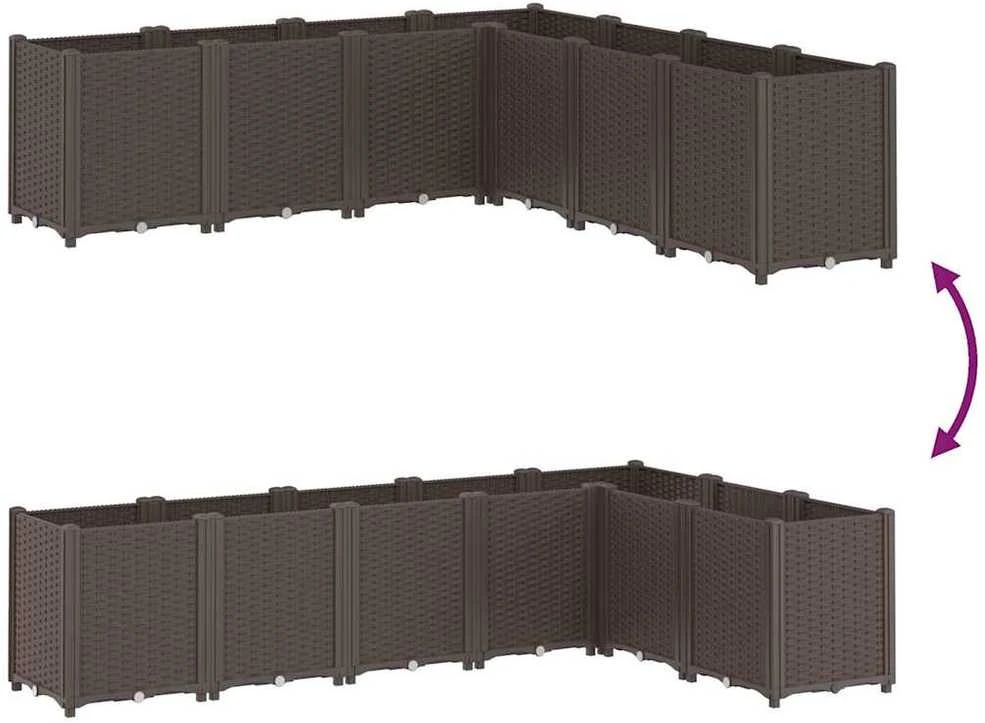 Sodo lovelis, rudos spalvos, 160x160x53cm, PP