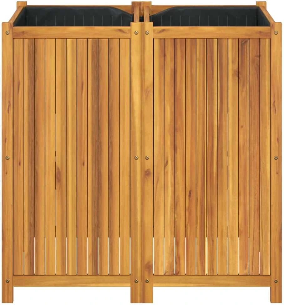 Sodo lovelis su įdėklu, 100x50x100cm, akacijos medienos masyvas