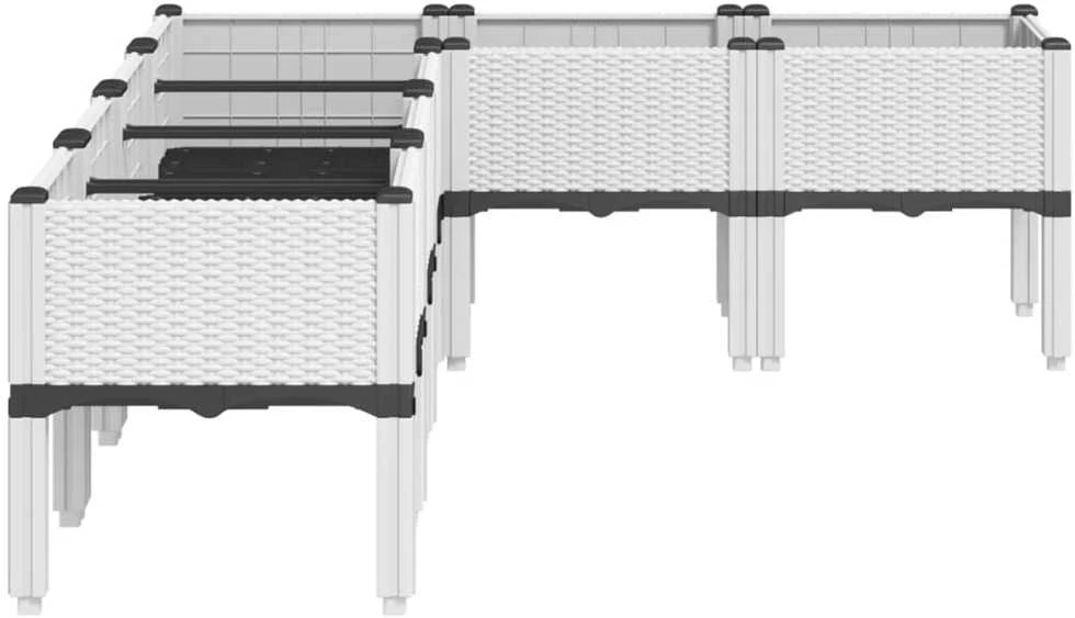 Sodo lovelis su kojomis, baltos spalvos, 160x120x42cm, PP