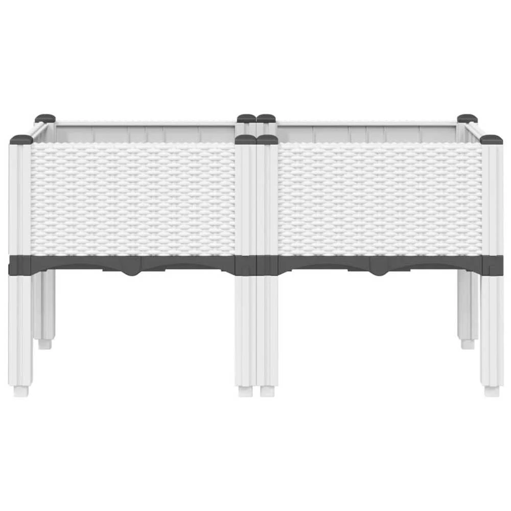Sodo lovelis su kojomis, baltos spalvos, 80x40x42cm, PP