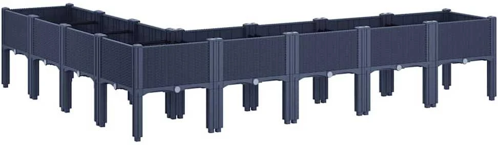 Sodo lovelis su kojomis, pilkos spalvos, 200x160x42cm, PP