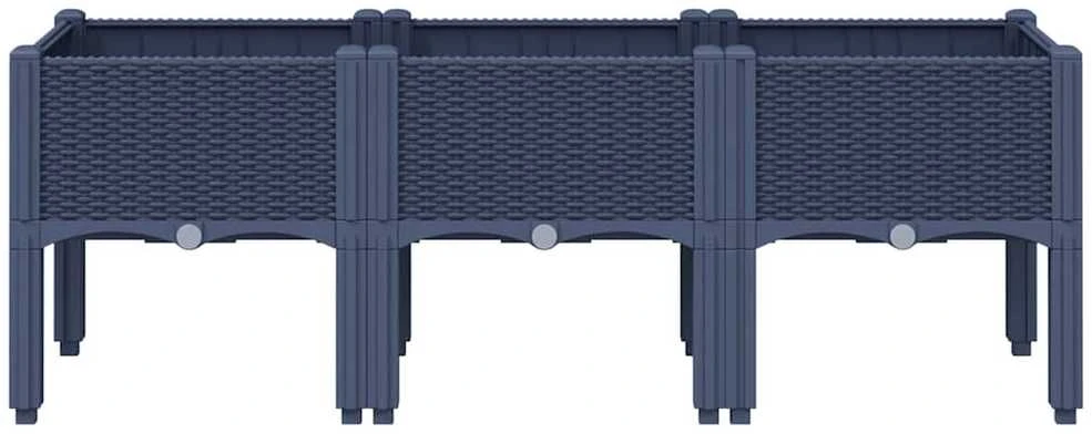 Sodo lovelis su kojomis, pilkos spalvos, 120x40x42cm, PP