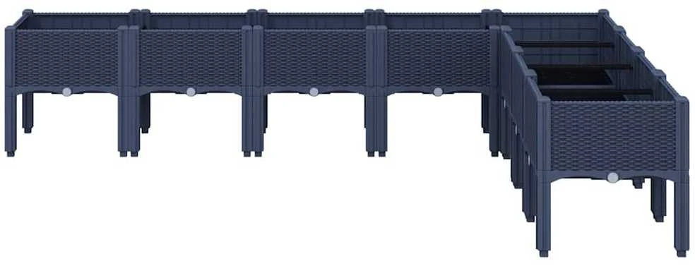 Sodo lovelis su kojomis, pilkos spalvos, 200x160x42cm, PP