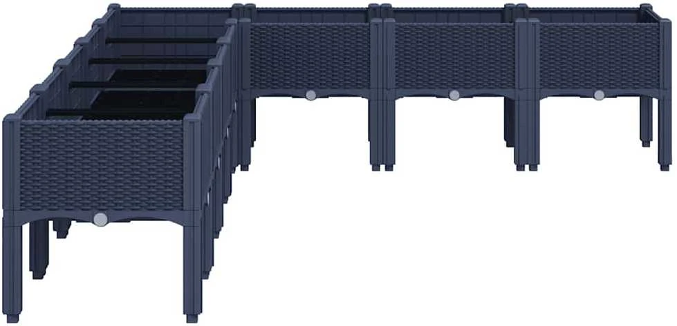 Sodo lovelis su kojomis, pilkos spalvos, 200x160x42cm, PP