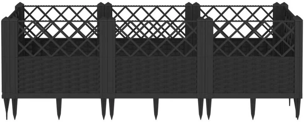 Sodo lovelis su kuoliukais, juodas, 123,5x43,5x43,5cm, PP