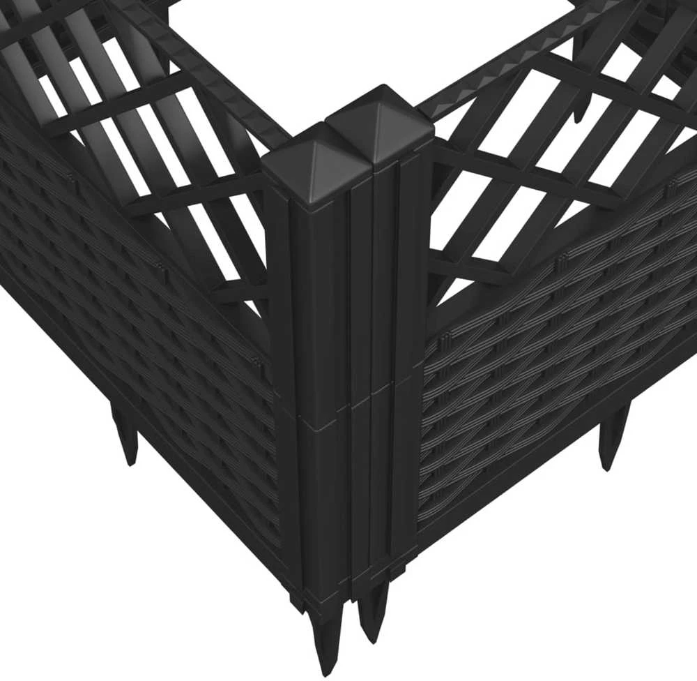 Sodo lovelis su kuoliukais, juodas, 123,5x43,5x43,5cm, PP