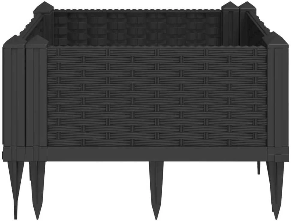 Sodo lovelis su kuoliukais, juodas, 42,5x42,5x28,5cm, PP