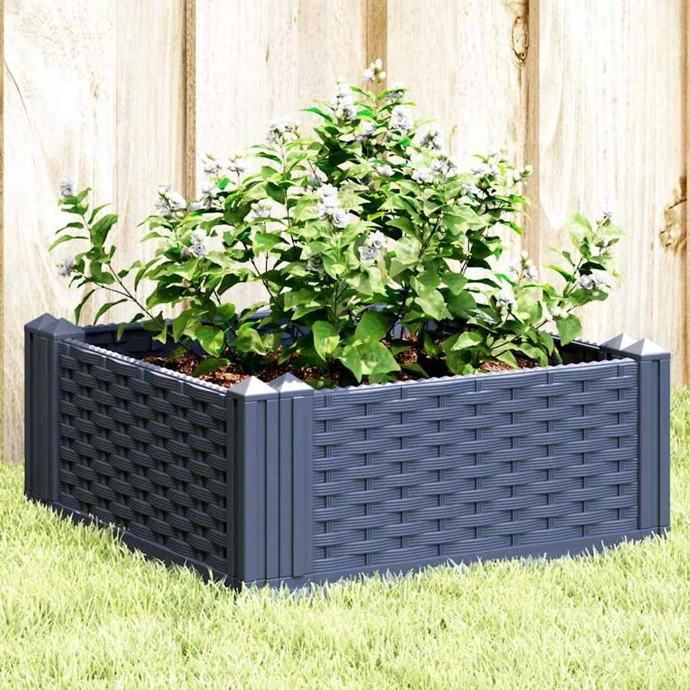 Sodo lovelis su kuoliukais, pilkas, 42,5x42,5x28,5cm, PP