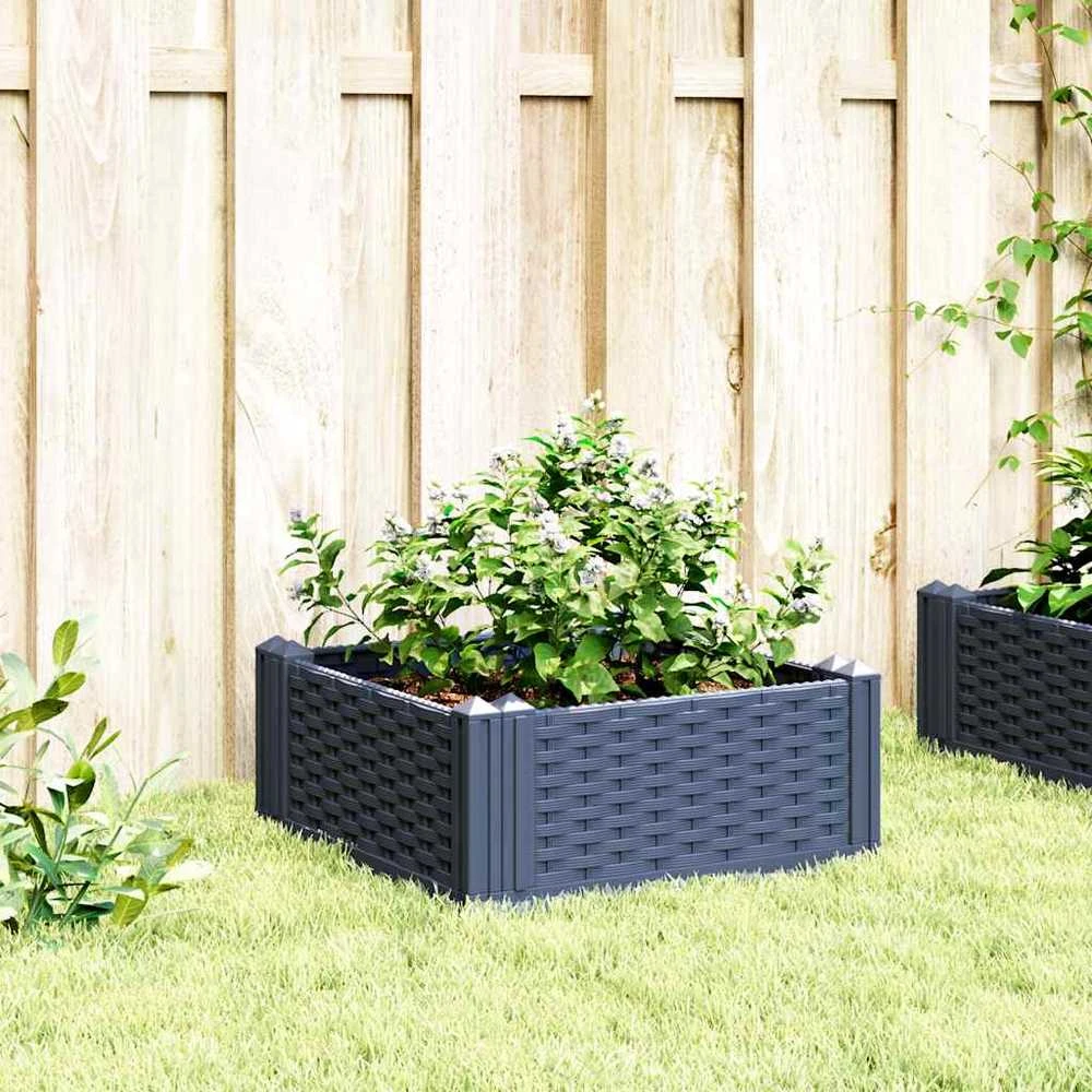 Sodo lovelis su kuoliukais, pilkas, 42,5x42,5x28,5cm, PP