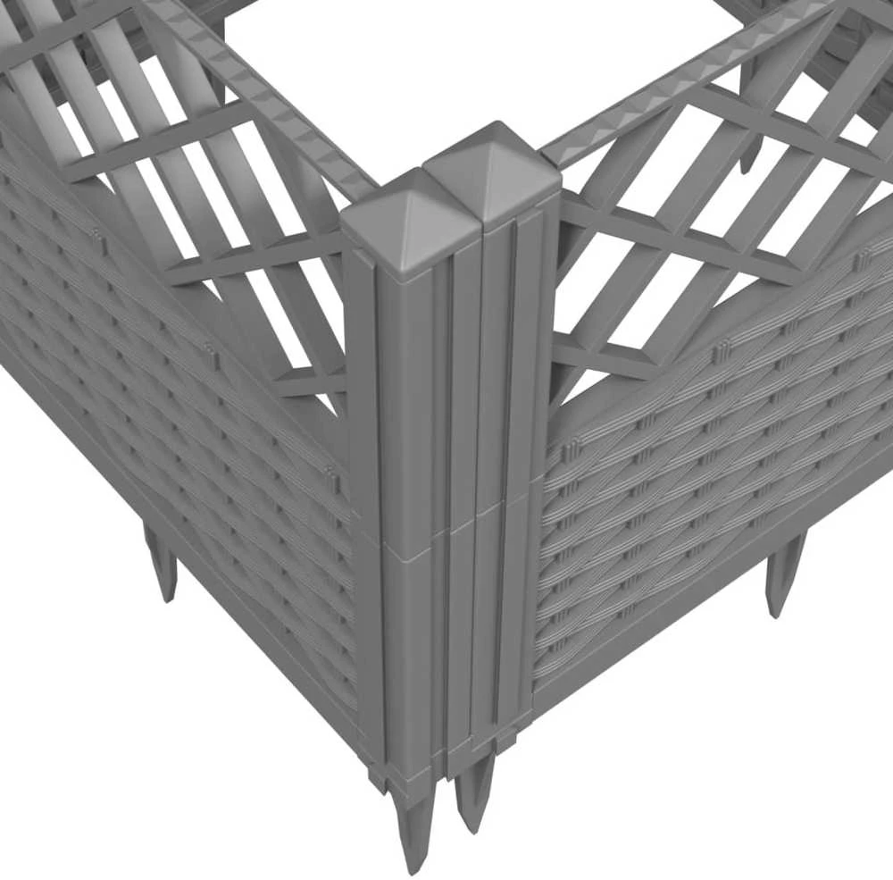 Sodo lovelis su kuoliukais, pilkas, 123,5x43,5x43,5cm, PP