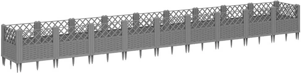 Sodo lovelis su kuoliukais, pilkas, 363,5x43,5x43,5cm, PP
